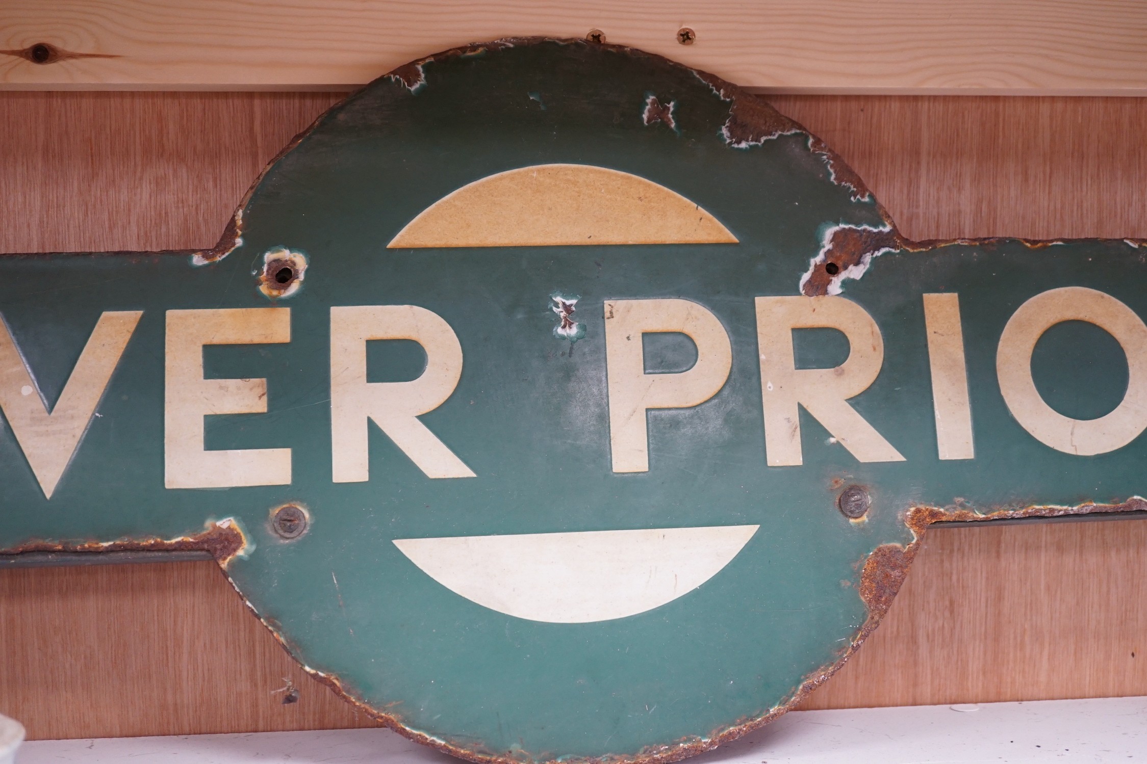 A Southern Railway enamel target sign 